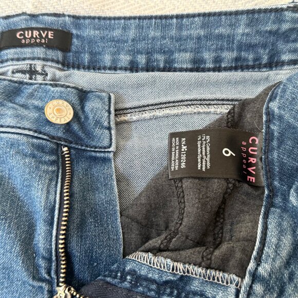 Curve Appeal Jeans Womens 6 Mid Rise Blue Stretch Denim Casual Comfort - Picture 8 of 14
